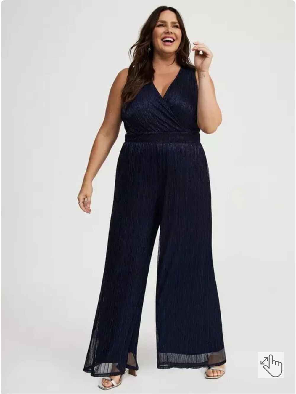 NWT Torrid Glitter Knit Surplice Wide Leg Jumpsuit